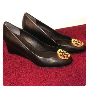 Tory Burch Black Wedge Shoes